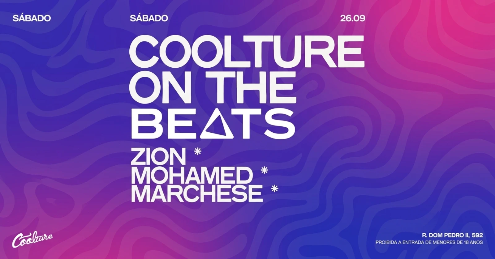 Capa de COOLTURE | COOLTURE ON THE BEATS | SÁBADO 26/09