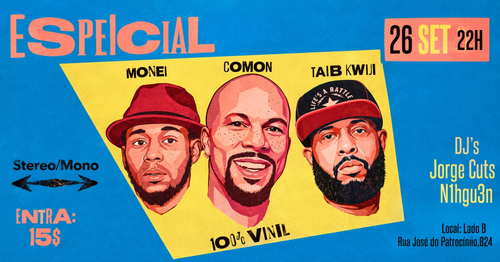 Capa de Stereo/Mono Especial ‘Common-Mos Def-Talib Kweli’